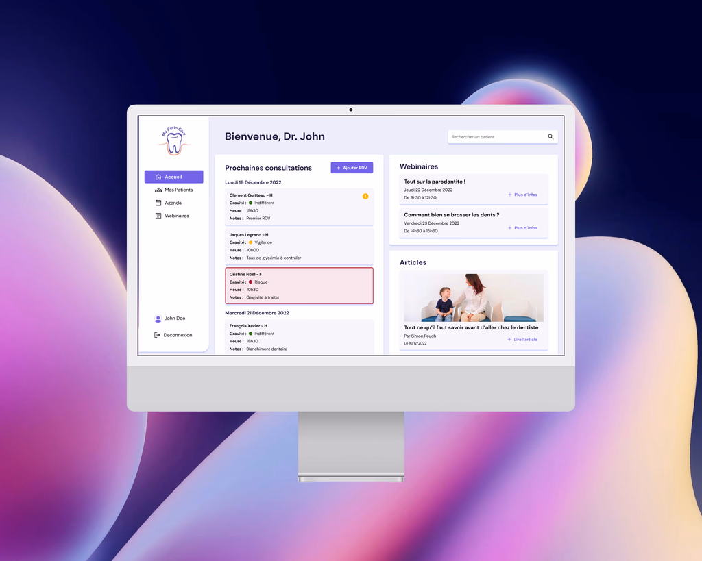 MyPerioApp interface
